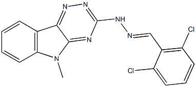 2,6-dichlorobenzaldehyde (5-methyl-5H-[1,2,4]triazino[5,6-b]indol-3-yl)hydrazone Struktur
