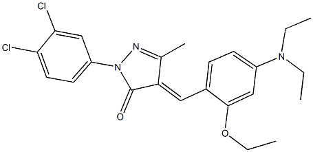 2-(3,4-dichlorophenyl)-4-[4-(diethylamino)-2-ethoxybenzylidene]-5-methyl-2,4-dihydro-3H-pyrazol-3-one,354541-01-8,结构式
