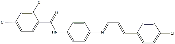 2,4-dichloro-N-(4-{[3-(4-chlorophenyl)-2-propenylidene]amino}phenyl)benzamide Structure