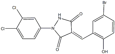 4-(5-bromo-2-hydroxybenzylidene)-1-(3,4-dichlorophenyl)-3,5-pyrazolidinedione,354541-38-1,结构式
