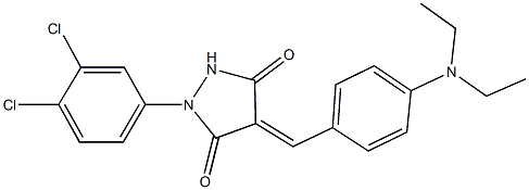 1-(3,4-dichlorophenyl)-4-[4-(diethylamino)benzylidene]-3,5-pyrazolidinedione Struktur