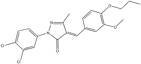 2-(3,4-dichlorophenyl)-4-(3-methoxy-4-propoxybenzylidene)-5-methyl-2,4-dihydro-3H-pyrazol-3-one Struktur