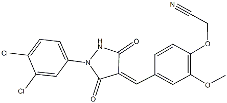 (4-{[1-(3,4-dichlorophenyl)-3,5-dioxo-4-pyrazolidinylidene]methyl}-2-methoxyphenoxy)acetonitrile Structure