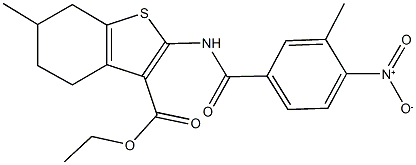 ethyl 2-({4-nitro-3-methylbenzoyl}amino)-6-methyl-4,5,6,7-tetrahydro-1-benzothiophene-3-carboxylate,354542-13-5,结构式