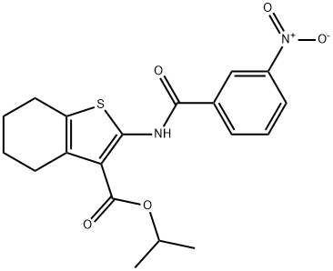 isopropyl 2-({3-nitrobenzoyl}amino)-4,5,6,7-tetrahydro-1-benzothiophene-3-carboxylate Structure