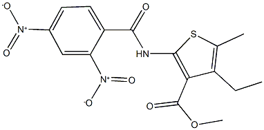 methyl 2-({2,4-bisnitrobenzoyl}amino)-4-ethyl-5-methyl-3-thiophenecarboxylate 结构式