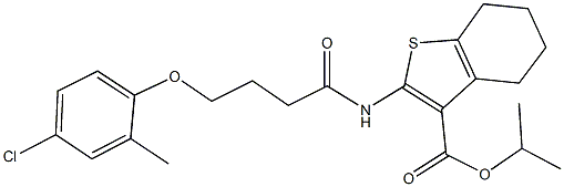 isopropyl 2-{[4-(4-chloro-2-methylphenoxy)butanoyl]amino}-4,5,6,7-tetrahydro-1-benzothiophene-3-carboxylate Structure