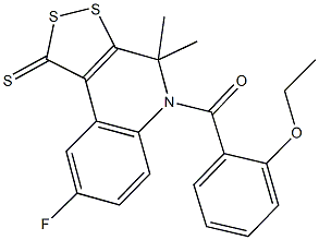 5-(2-ethoxybenzoyl)-8-fluoro-4,4-dimethyl-4,5-dihydro-1H-[1,2]dithiolo[3,4-c]quinoline-1-thione,354542-50-0,结构式