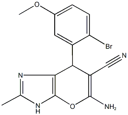 5-amino-7-(2-bromo-5-methoxyphenyl)-2-methyl-3,7-dihydropyrano[2,3-d]imidazole-6-carbonitrile 结构式