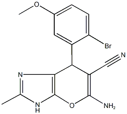 354542-54-4 5-amino-7-(2-bromo-5-methoxyphenyl)-2-methyl-3,7-dihydropyrano[2,3-d]imidazole-6-carbonitrile