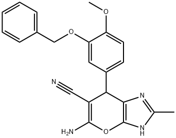 354542-55-5 5-amino-7-[3-(benzyloxy)-4-methoxyphenyl]-2-methyl-3,7-dihydropyrano[2,3-d]imidazole-6-carbonitrile