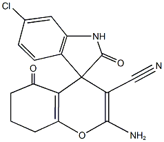 2-amino-6'-chloro-2',5-dioxo-1',3',5,6,7,8-hexahydrospiro[4H-chromene-4,3'-(2'H)-indole]-3-carbonitrile Structure