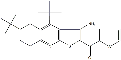 (3-amino-4,6-ditert-butyl-5,6,7,8-tetrahydrothieno[2,3-b]quinolin-2-yl)(2-thienyl)methanone Structure
