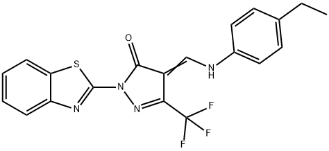 2-(1,3-benzothiazol-2-yl)-4-[(4-ethylanilino)methylene]-5-(trifluoromethyl)-2,4-dihydro-3H-pyrazol-3-one Structure