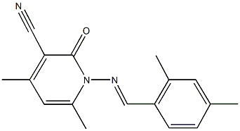 1-[(2,4-dimethylbenzylidene)amino]-4,6-dimethyl-2-oxo-1,2-dihydro-3-pyridinecarbonitrile 结构式