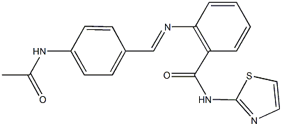 2-{[4-(acetylamino)benzylidene]amino}-N-(1,3-thiazol-2-yl)benzamide Structure