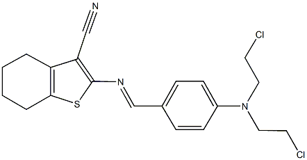 2-({4-[bis(2-chloroethyl)amino]benzylidene}amino)-4,5,6,7-tetrahydro-1-benzothiophene-3-carbonitrile,354543-30-9,结构式