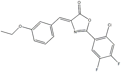 2-(2-chloro-4,5-difluorophenyl)-4-(3-ethoxybenzylidene)-1,3-oxazol-5(4H)-one 化学構造式