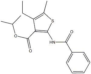 isopropyl 2-(benzoylamino)-4-ethyl-5-methyl-3-thiophenecarboxylate Structure