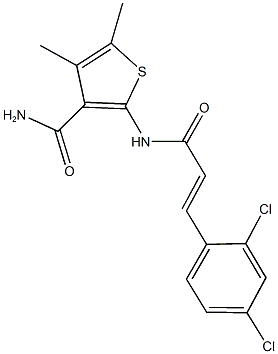 2-{[3-(2,4-dichlorophenyl)acryloyl]amino}-4,5-dimethyl-3-thiophenecarboxamide 化学構造式