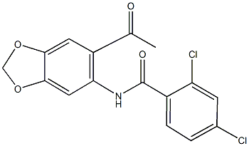 N-(6-acetyl-1,3-benzodioxol-5-yl)-2,4-dichlorobenzamide,354543-79-6,结构式