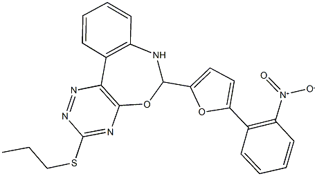 6-(5-{2-nitrophenyl}-2-furyl)-3-(propylsulfanyl)-6,7-dihydro[1,2,4]triazino[5,6-d][3,1]benzoxazepine,354544-02-8,结构式