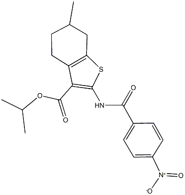354544-12-0 isopropyl 2-({4-nitrobenzoyl}amino)-6-methyl-4,5,6,7-tetrahydro-1-benzothiophene-3-carboxylate