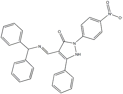 4-[(benzhydrylimino)methyl]-2-{4-nitrophenyl}-5-phenyl-1,2-dihydro-3H-pyrazol-3-one Structure