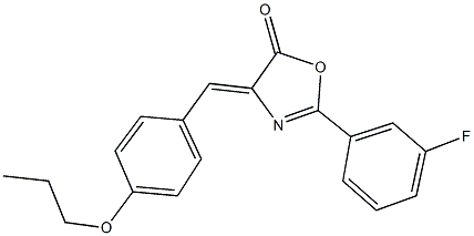 2-(3-fluorophenyl)-4-(4-propoxybenzylidene)-1,3-oxazol-5(4H)-one Struktur