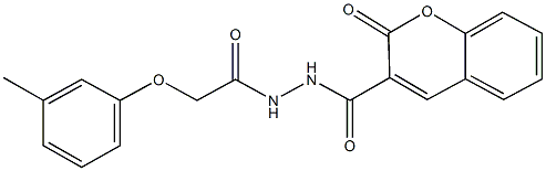 N'-[(3-methylphenoxy)acetyl]-2-oxo-2H-chromene-3-carbohydrazide 化学構造式