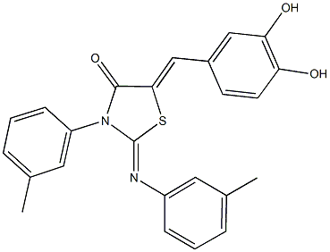 354544-75-5 5-(3,4-dihydroxybenzylidene)-3-(3-methylphenyl)-2-[(3-methylphenyl)imino]-1,3-thiazolidin-4-one