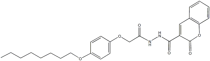 N'-{[4-(octyloxy)phenoxy]acetyl}-2-oxo-2H-chromene-3-carbohydrazide 结构式