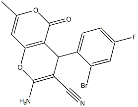 354544-84-6 2-amino-4-(2-bromo-4-fluorophenyl)-7-methyl-5-oxo-4H,5H-pyrano[4,3-b]pyran-3-carbonitrile