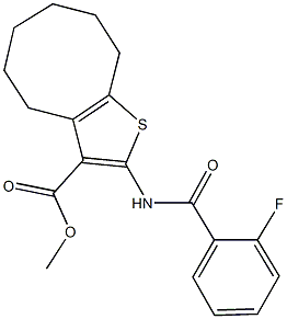 methyl 2-[(2-fluorobenzoyl)amino]-4,5,6,7,8,9-hexahydrocycloocta[b]thiophene-3-carboxylate Structure