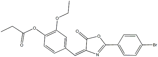 4-[(2-(4-bromophenyl)-5-oxo-1,3-oxazol-4(5H)-ylidene)methyl]-2-ethoxyphenyl propionate,354545-38-3,结构式