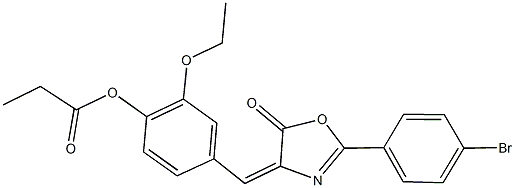 4-[(2-(4-bromophenyl)-5-oxo-1,3-oxazol-4(5H)-ylidene)methyl]-2-ethoxyphenyl propionate Structure