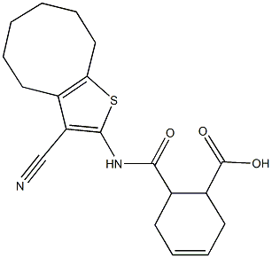 6-{[(3-cyano-4,5,6,7,8,9-hexahydrocycloocta[b]thien-2-yl)amino]carbonyl}-3-cyclohexene-1-carboxylic acid|