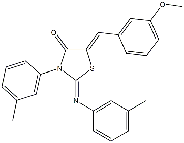 5-(3-methoxybenzylidene)-3-(3-methylphenyl)-2-[(3-methylphenyl)imino]-1,3-thiazolidin-4-one Struktur