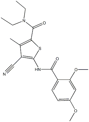 4-cyano-5-[(2,4-dimethoxybenzoyl)amino]-N,N-diethyl-3-methyl-2-thiophenecarboxamide Structure