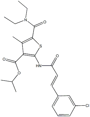 isopropyl 2-{[3-(3-chlorophenyl)acryloyl]amino}-5-[(diethylamino)carbonyl]-4-methyl-3-thiophenecarboxylate Structure