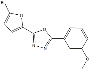 2-(5-bromo-2-furyl)-5-(3-methoxyphenyl)-1,3,4-oxadiazole Structure