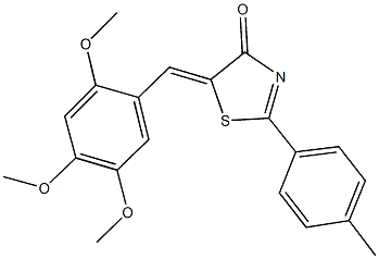 2-(4-methylphenyl)-5-(2,4,5-trimethoxybenzylidene)-1,3-thiazol-4(5H)-one Struktur