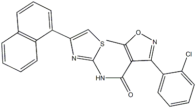 3-(2-chlorophenyl)-5-methyl-N-[4-(1-naphthyl)-1,3-thiazol-2-yl]-4-isoxazolecarboxamide 结构式