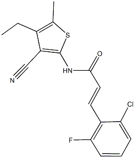 354546-26-2 3-(2-chloro-6-fluorophenyl)-N-(3-cyano-4-ethyl-5-methyl-2-thienyl)acrylamide