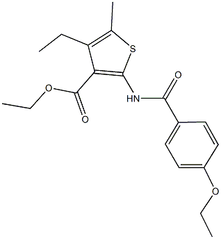 ethyl 2-[(4-ethoxybenzoyl)amino]-4-ethyl-5-methyl-3-thiophenecarboxylate Structure