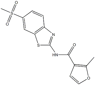 2-methyl-N-[6-(methylsulfonyl)-1,3-benzothiazol-2-yl]-3-furamide,354546-74-0,结构式