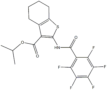 isopropyl 2-[(2,3,4,5,6-pentafluorobenzoyl)amino]-4,5,6,7-tetrahydro-1-benzothiophene-3-carboxylate Struktur