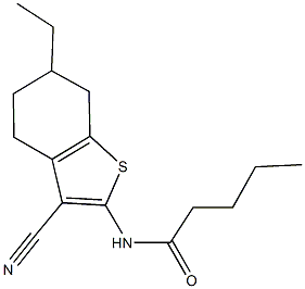 N-(3-cyano-6-ethyl-4,5,6,7-tetrahydro-1-benzothiophen-2-yl)pentanamide Structure