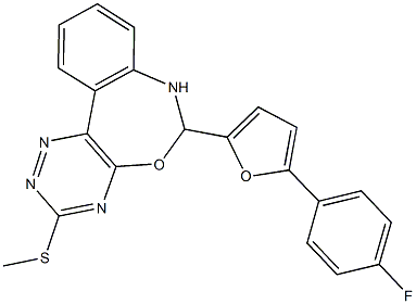 6-[5-(4-fluorophenyl)-2-furyl]-3-(methylsulfanyl)-6,7-dihydro[1,2,4]triazino[5,6-d][3,1]benzoxazepine Structure