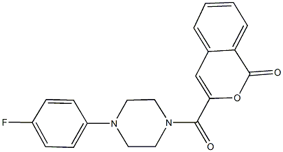 3-{[4-(4-fluorophenyl)-1-piperazinyl]carbonyl}-1H-isochromen-1-one 结构式